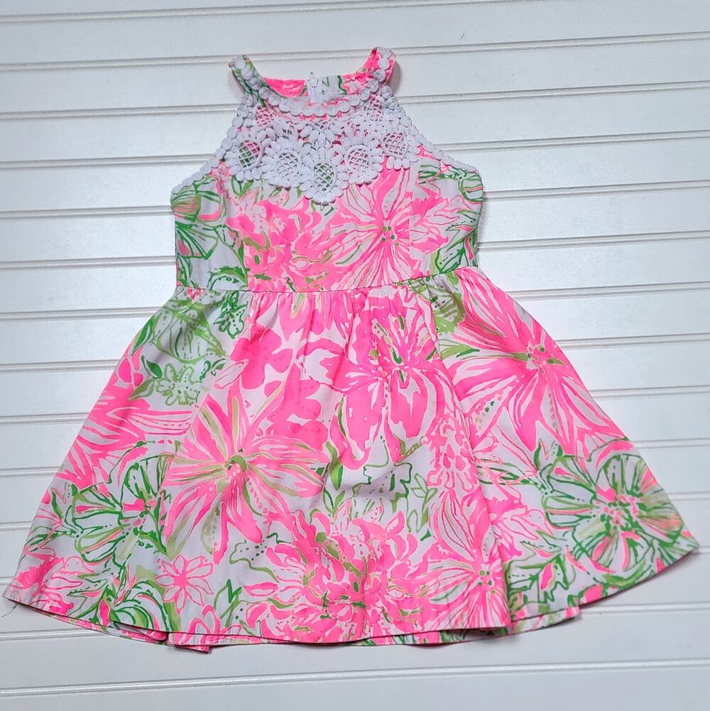 Lilly Pulitzer Girls Little Kinley Koala Me Maybe Dress Size 6 Pink & Green